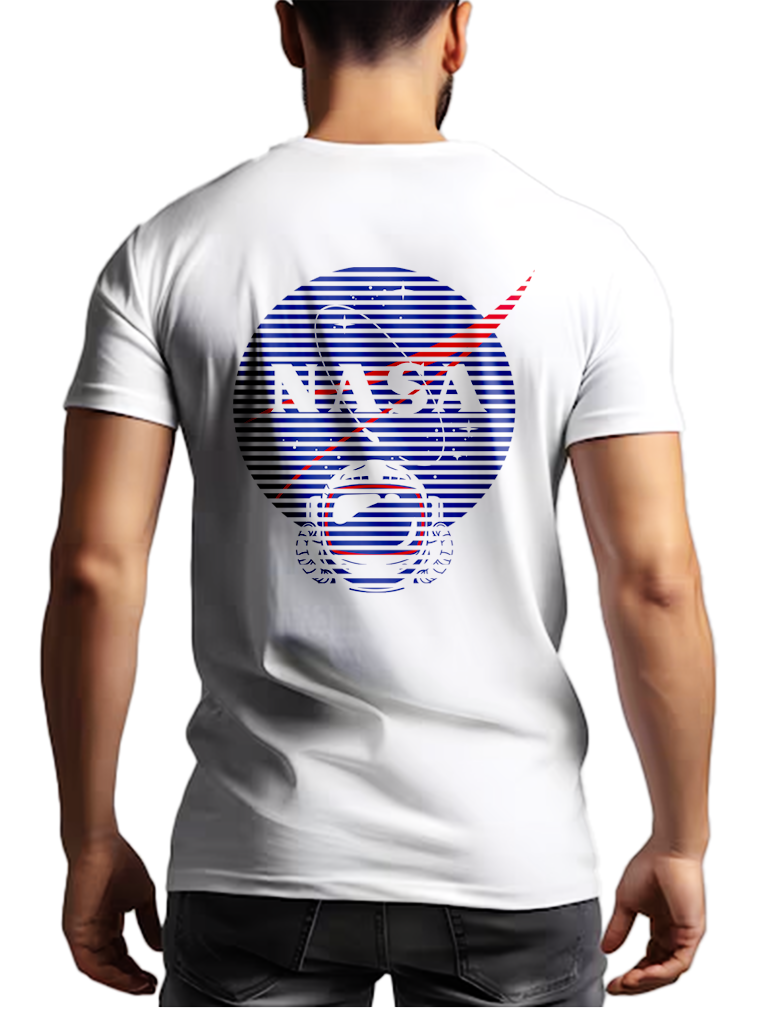 Camiseta Nasa Hombre Blanco S Grande detrás - Main Image